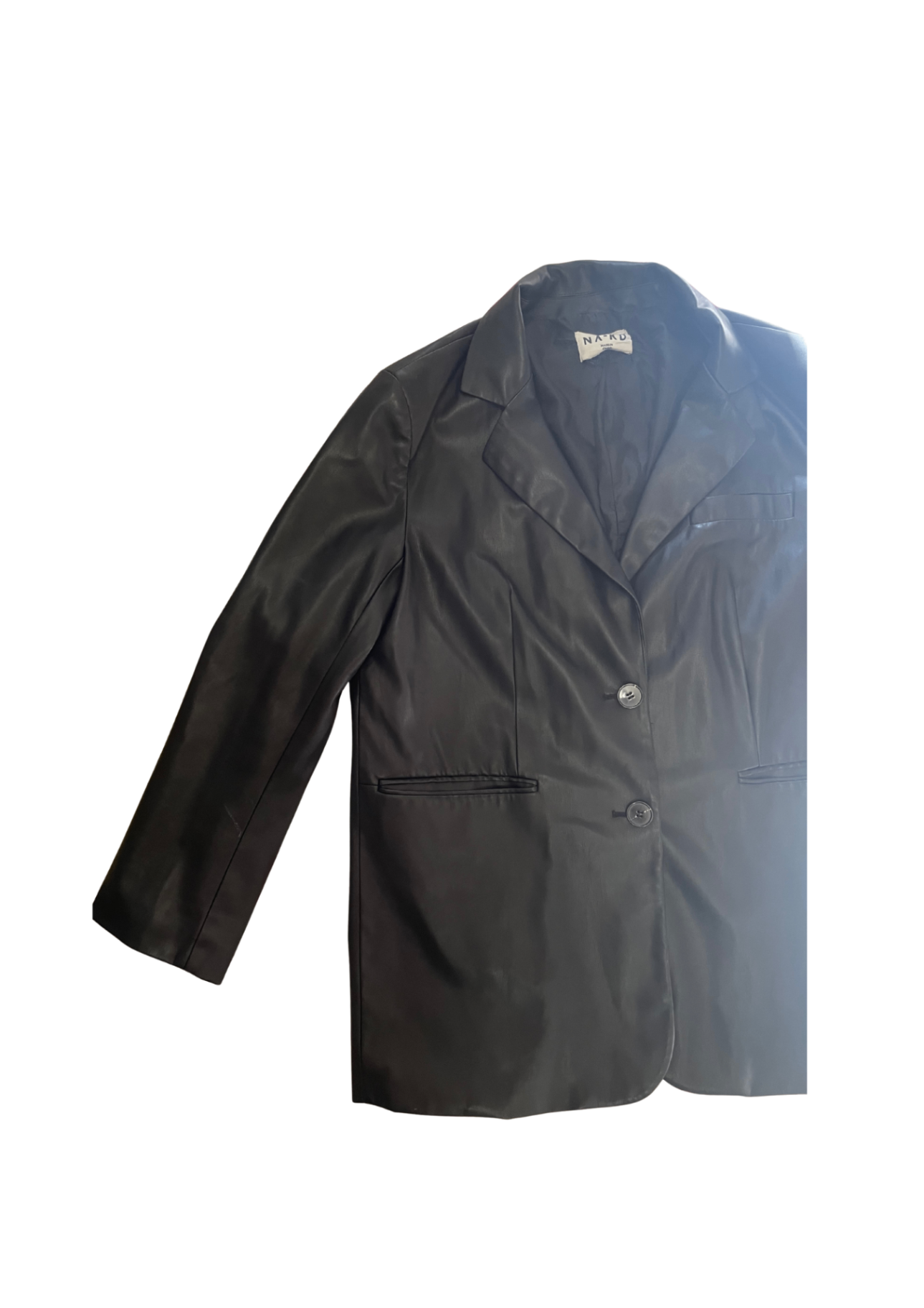 NA-KD Faux Leather Blazer 38