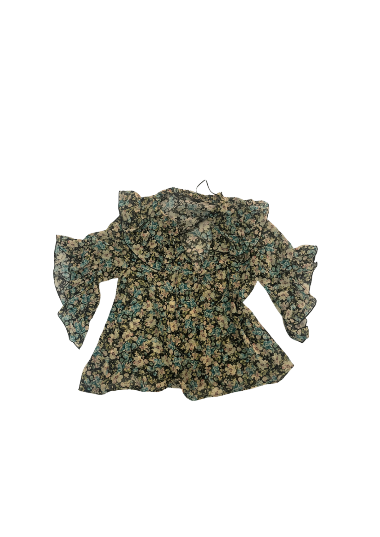 Florale Volants Blouse S 