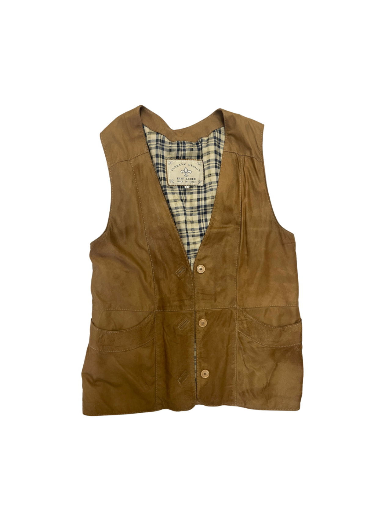Vg. Leather Vest XL (Made in Italy)