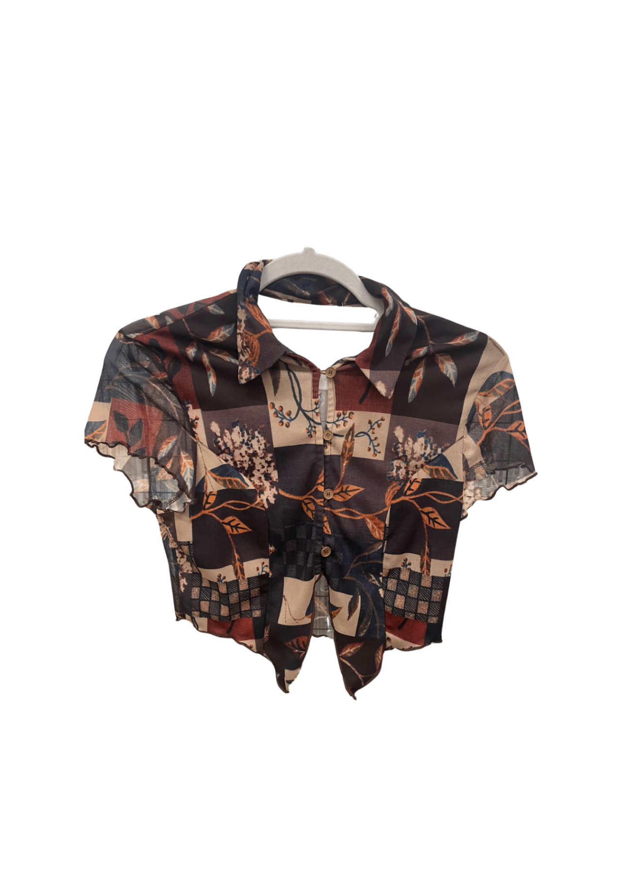 Y2K Crop Bluse S