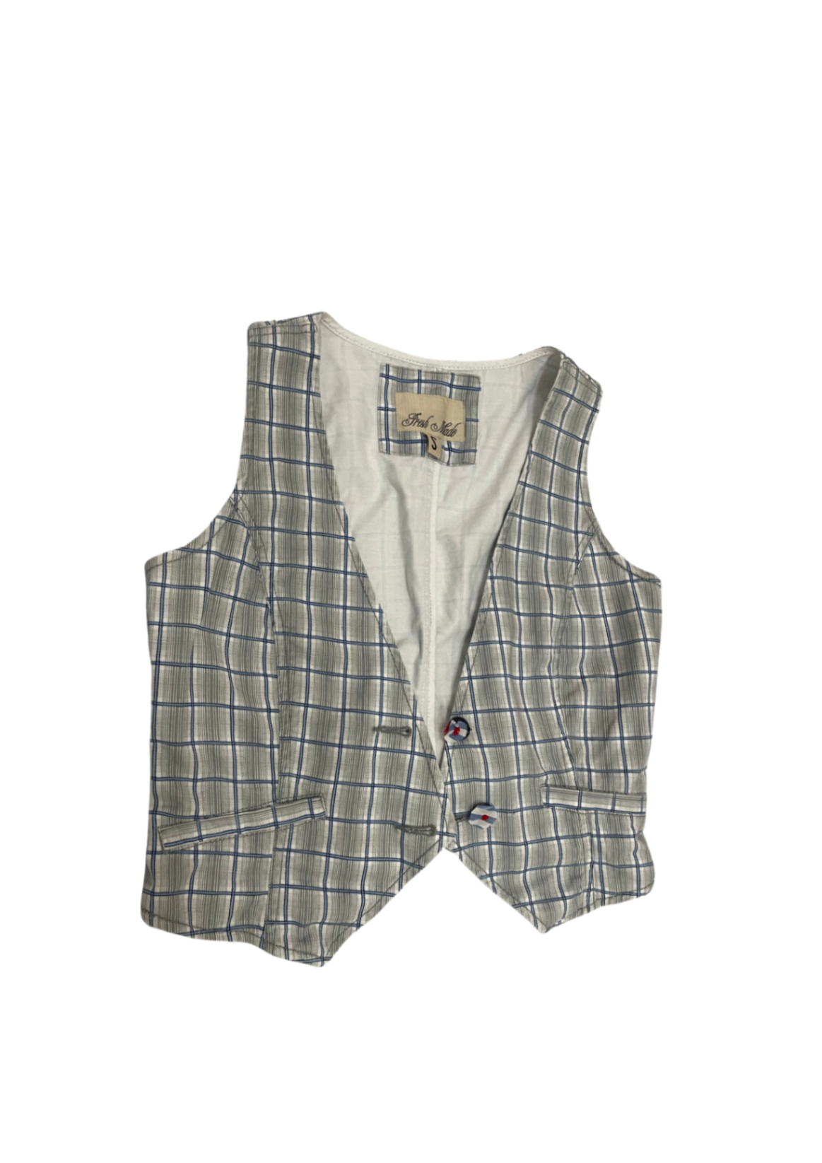 checked cotton Vest S