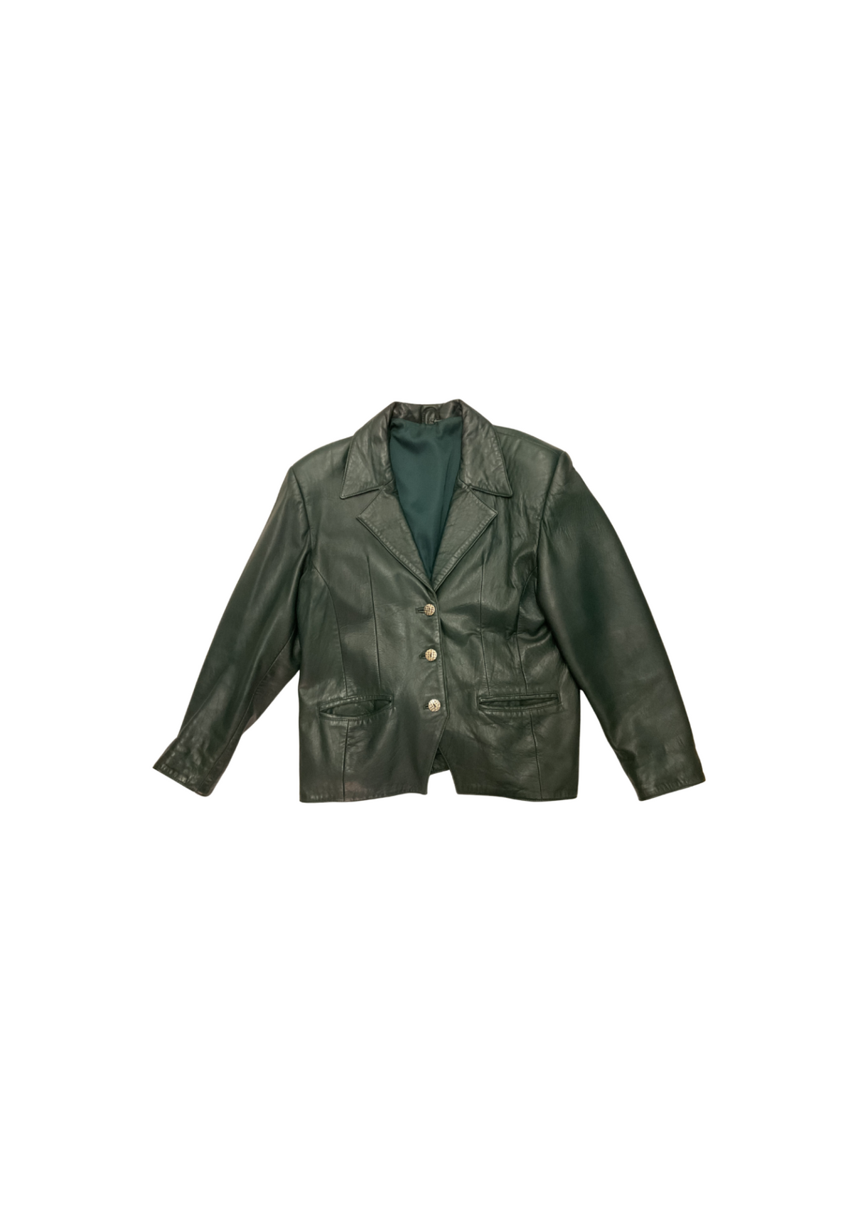 Leather Blazer Dark Green M/L