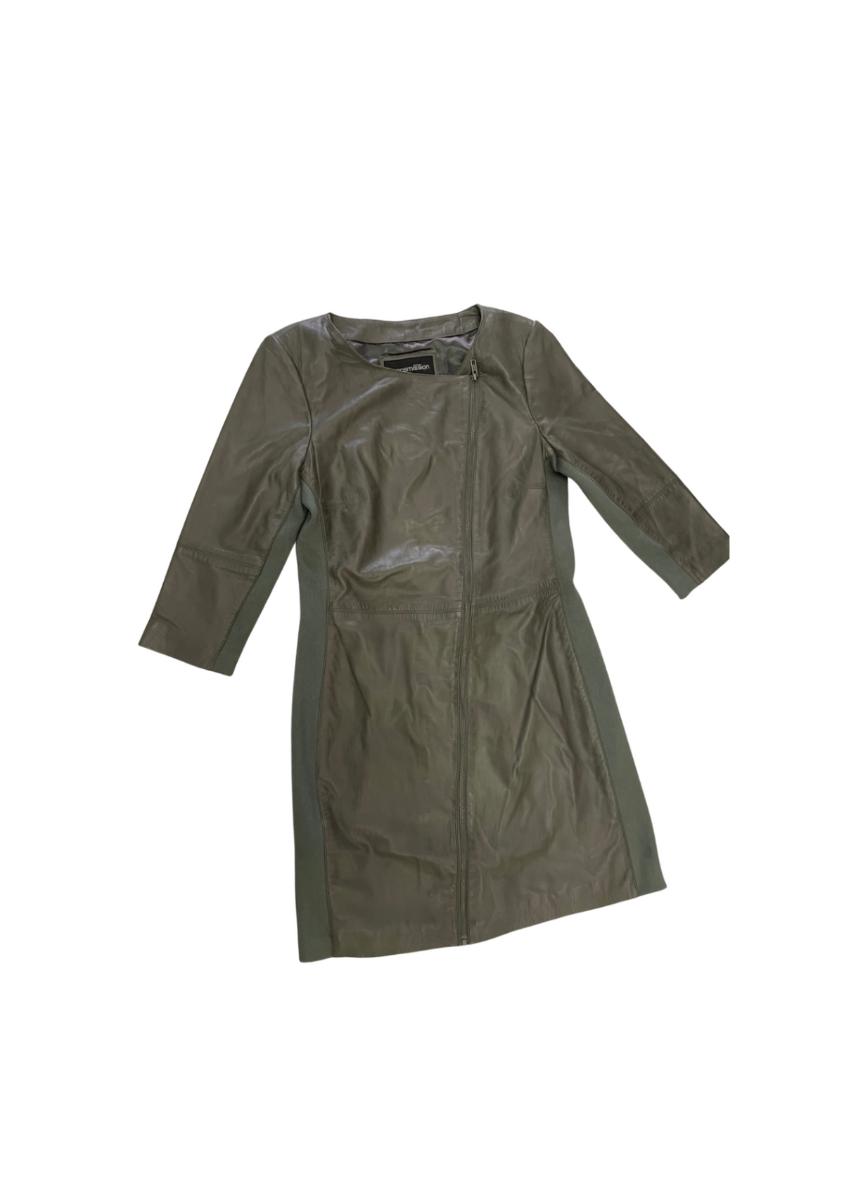 Leather Dress M Olive 