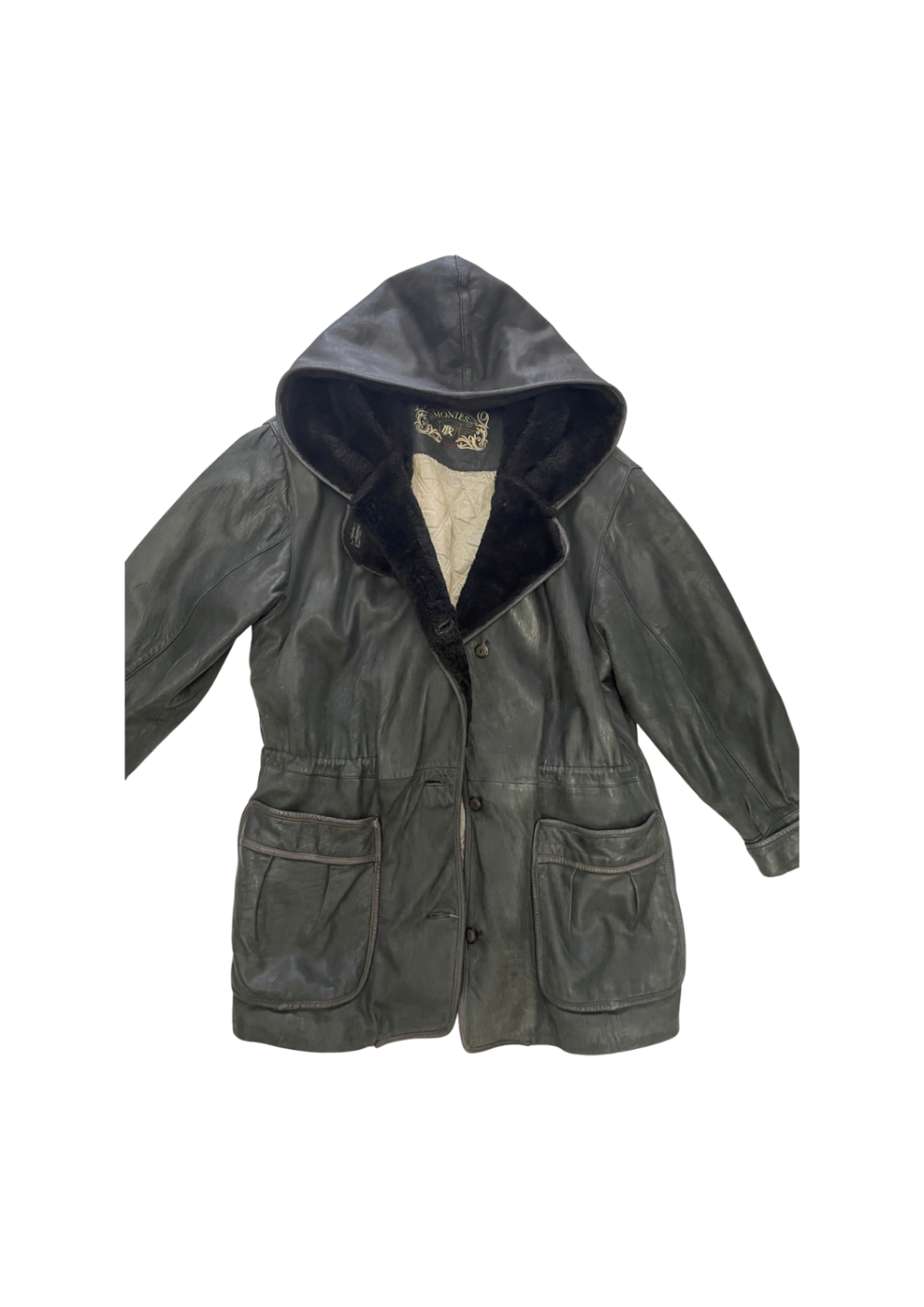 Vintage Leather Parka L