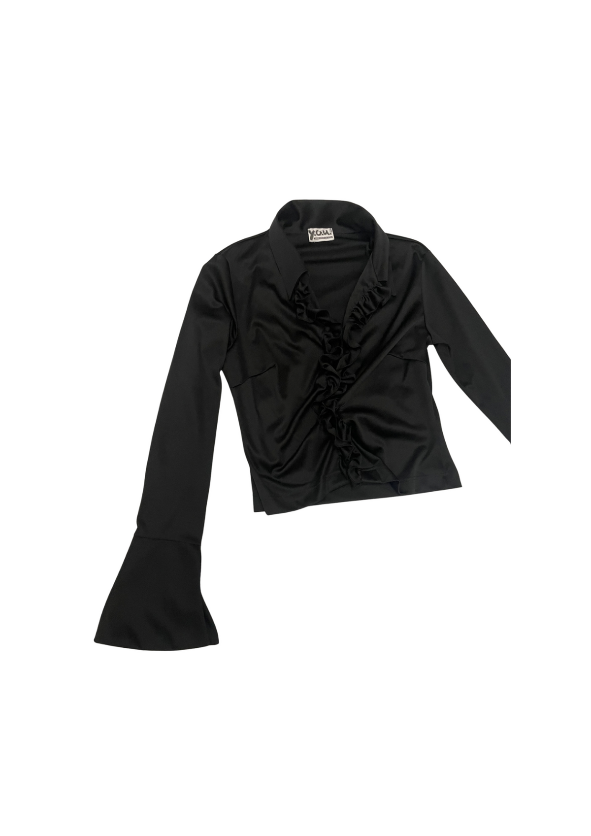 Y2K Black Volants Blouse S