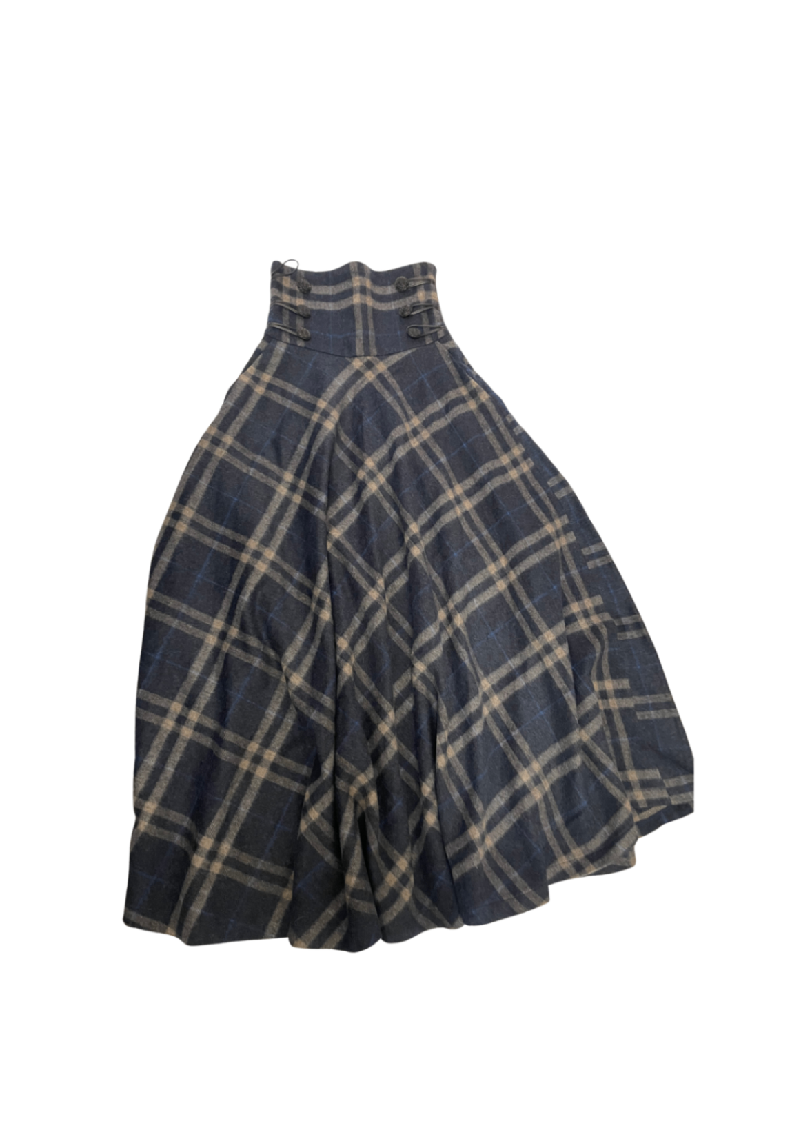 Vintage Checked Maxi Skirt S